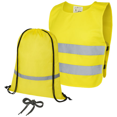 Set de sécurité publicitaire pour les 7 à 12 ans INGEBORG Jaune néon